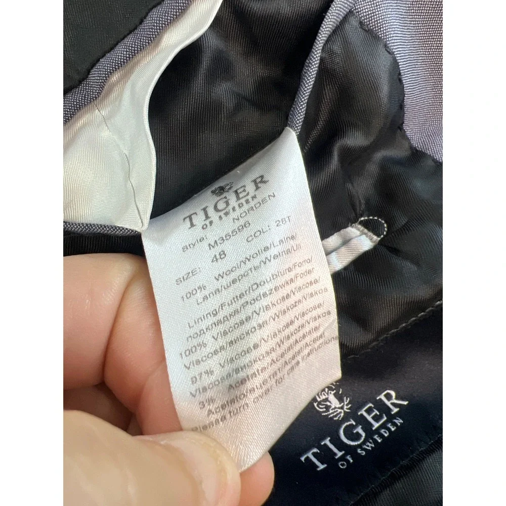 Tiger of Sweden Wool Men's Gray Suit Jacket Blazer Formal‎ Business Wear Size 48
